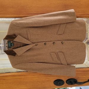 Ralph Lauren Brown Equestrian Jacket with Suede lapels, size 6